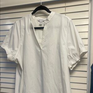 Athleta Levitate Crisp White Poplin Shirt XL